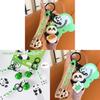 Panda Turning Fun Airplane Keychain With Resin Material For Couples And Gifts