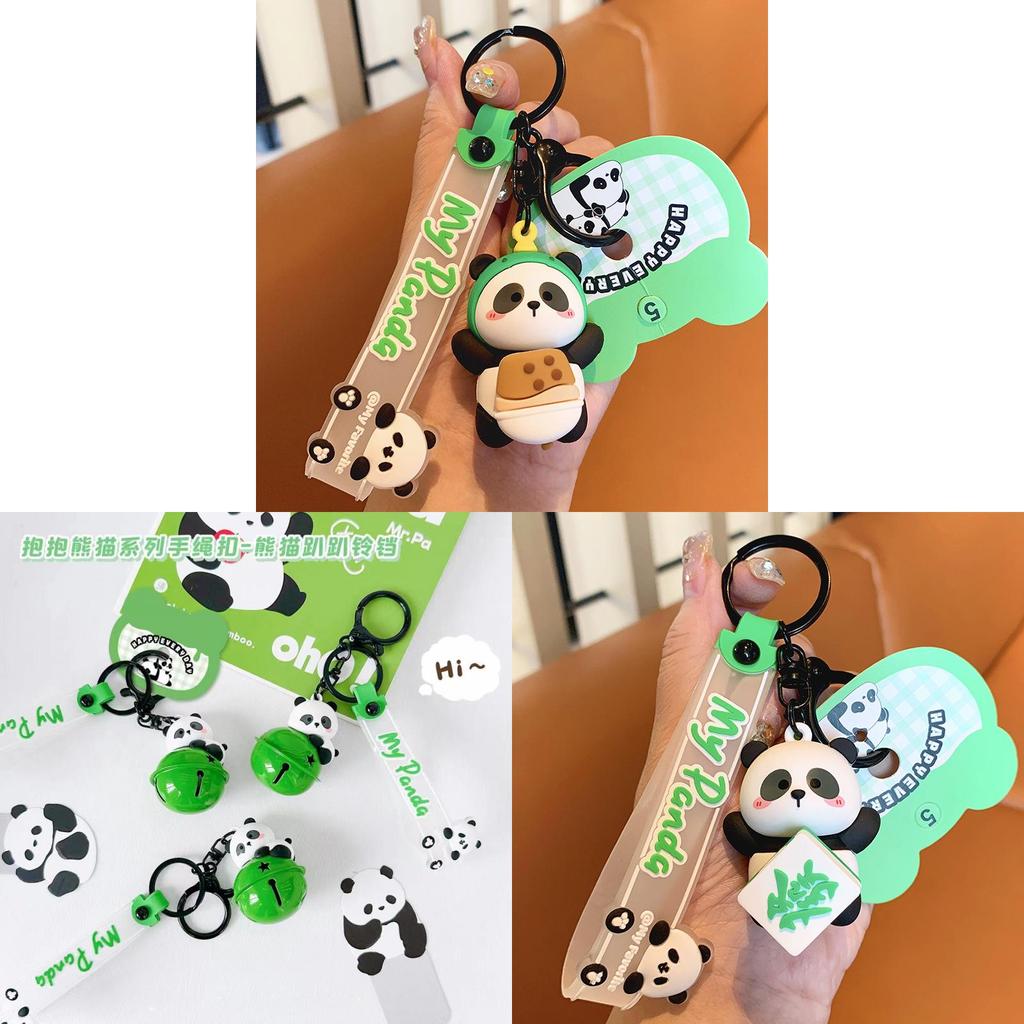 Panda Turning Fun Airplane Keychain With Resin Material For Couples And Gifts