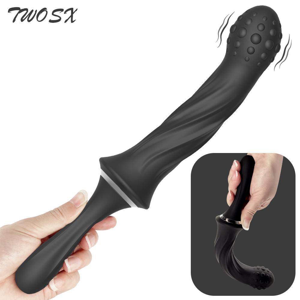 Handheld Dildo Vibrator Powerful G-spot Stimulator Butt Plug Clitoral Massager Vibrating Anal Plug Adult Sex Toys for Couple