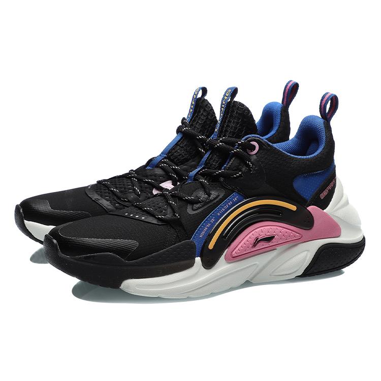 Li Ning Spark Casual Shoes Women's Low top Black/Blue/Pink AGLR018-3