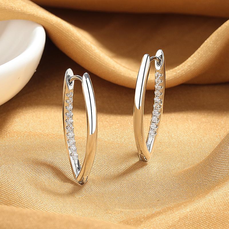 925 Sterling Silver New Zircon Earrings for Women High Quality Exquisite Student Girlfriend Fashion  Jewelry Accessories Gift
