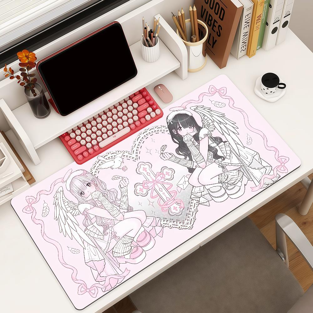 Cute Jirai Kei Mouse Pad Square Office Gaming Desk Mat Waterproof Nonslip Rubber Decorative