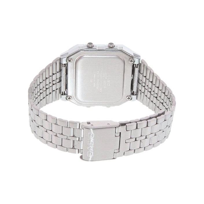 Casio Youth Series Vintage Standard Classic Small Silver Block Square Retro Waterproof Quartz Movement Stainless Steel Strap Unisex watches A500WA-7