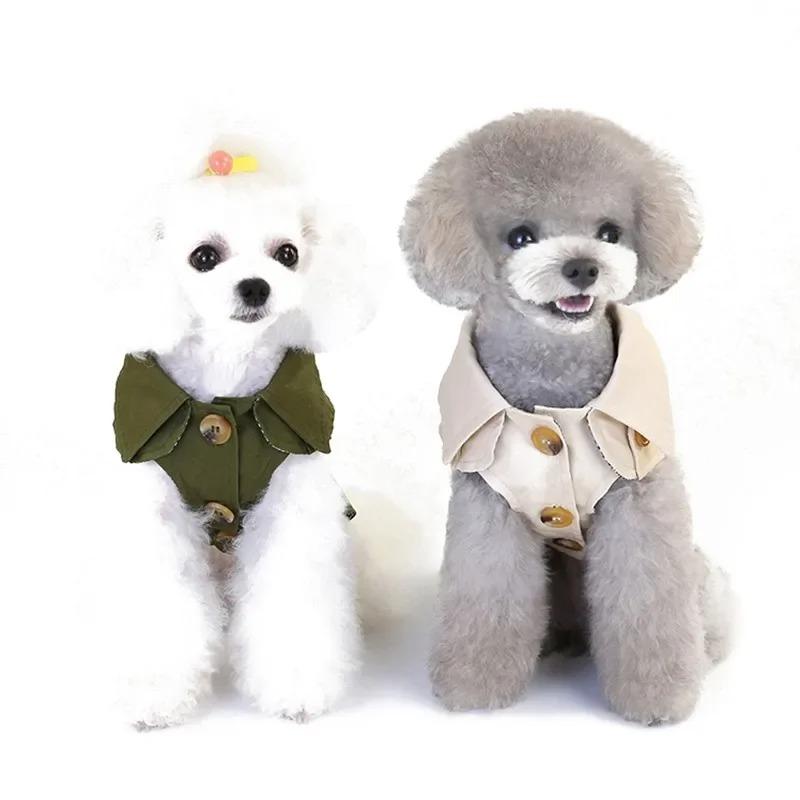 Hundemantel Trench Pet Jacke Herbst Winter Hundekleidung für kleine Hunde Yorkie Gürtel Dekor Welpe Katze Kostüm Pudel Chihuahua Outfits