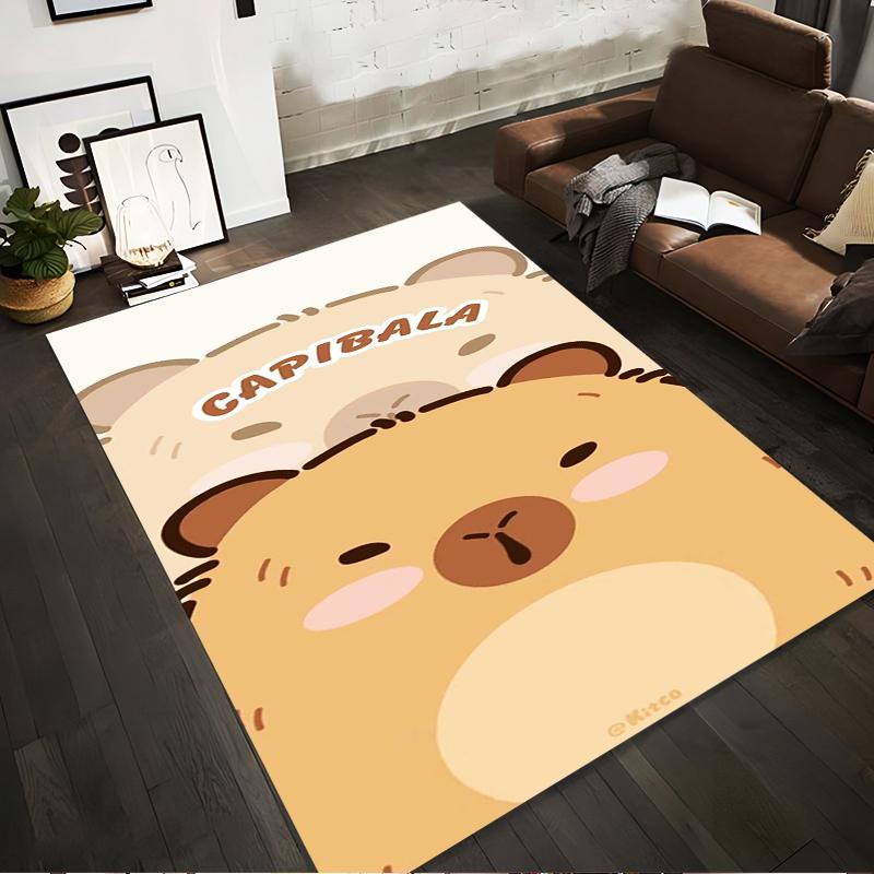 

Cute Cartoon Capybara Pattern Carpet, Soft and Comfy Beige Floor Mat Suitable for use as an anti-slip for living room bedroom sofas 40x60cm( 15x23in )