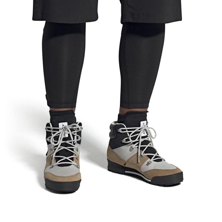 Adidas Terrex Snowpitch Cw Shock Absorbing Non-Slip High-Top Hiking Shoes Men Hiking Shoes Black Brown Gray FV5164