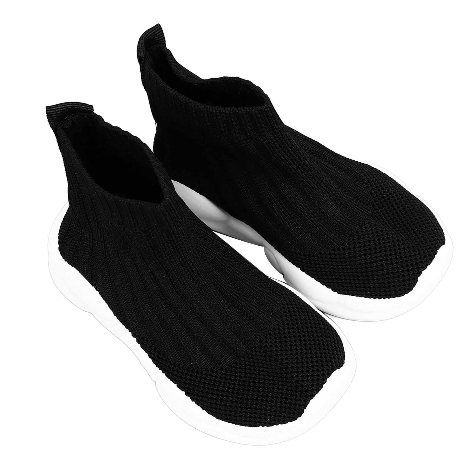 

Baby Knit Sock Shoes Toddler Casual Soft Breathable Walking Shoes High Top Sneakers Black 26 Inner Length 16cm