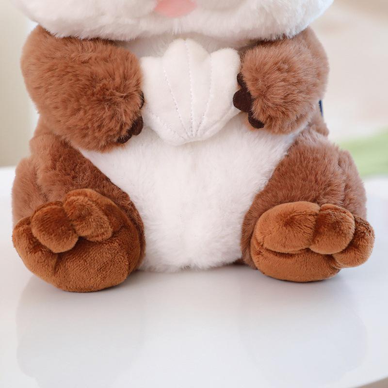 Otter Plush Toy Backpack - Cartoon Otter with Shell Bag for Kids