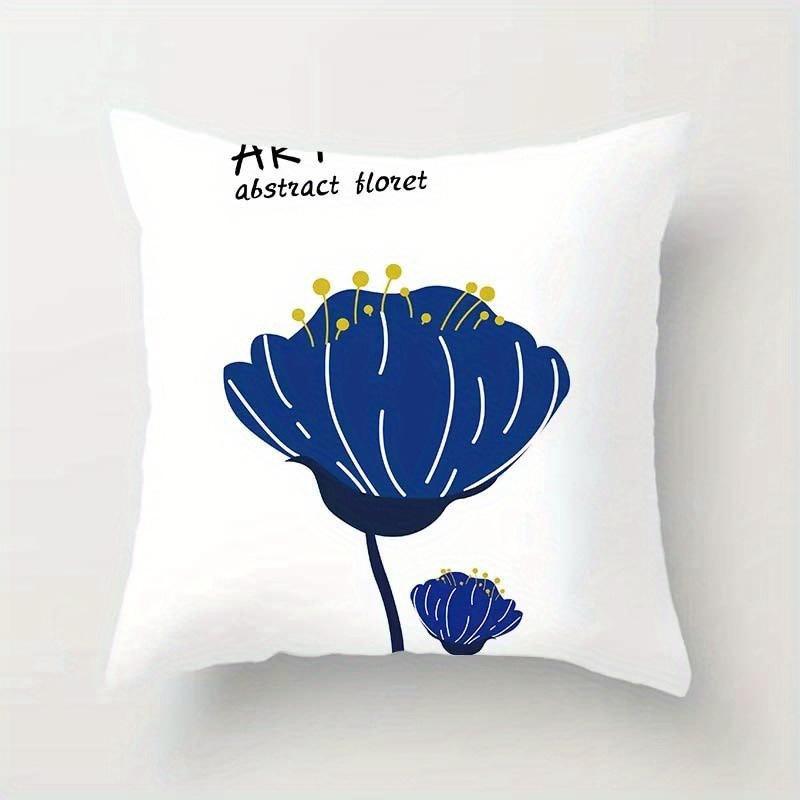

Daisy Floral Throw Pillow Covers, Minimalist Flower Print Cushion Cases for Bedroom & Living Room 16x16Inch