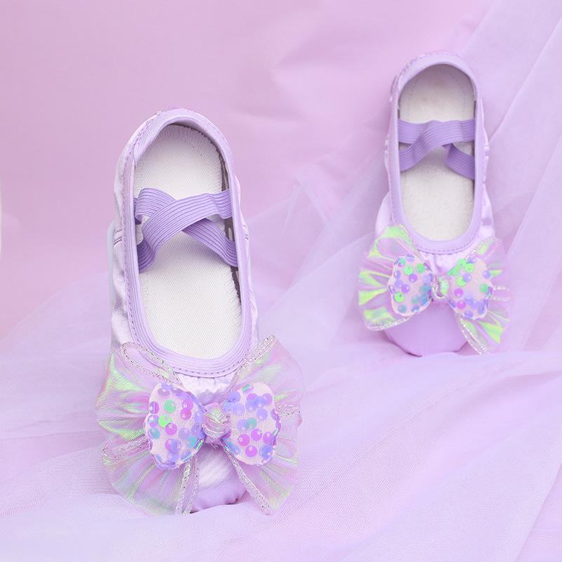 Ballet Shoes for Dancing Child Girl Adult Dance Shoes for Girls Ballet Accessories Modern Dance Girl Ballet Shoes Bow Colorful 23 фиолетовый