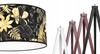 Floor Lamp Tripod Lampshade Golden Flowers Led