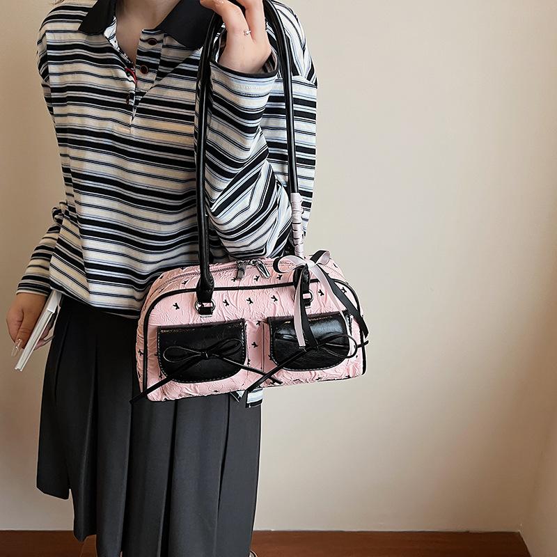 New Sweet Wind Underarm Bowling Bag, High-end Texture Temperament Versatile Commuter Shoulder Women's Bag