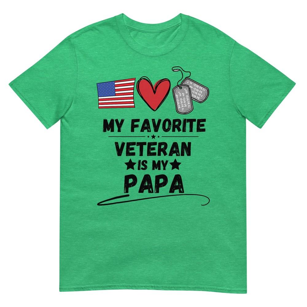 My Favorite Veteran Is My Papa Father Veterans Day Kids TShirt