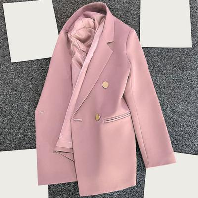 Primavara Toamna Costum Jacheta rever Maneca lunga Costum dublu piept Jacheta cu