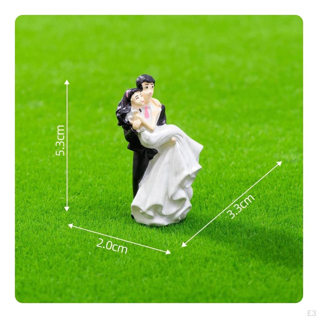 Bride and Groom Figurine Romantic Miniature Couple Figure Mini with for