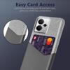 For Realme 14 5G Case PU Leather Cloth Texture Hard PC Phone Cover with Card Holder