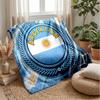 Argentina Football Printed Flannel Blanket Skin Friendly Warm Decorative Throw for Indoor Couch Bed Daily Use