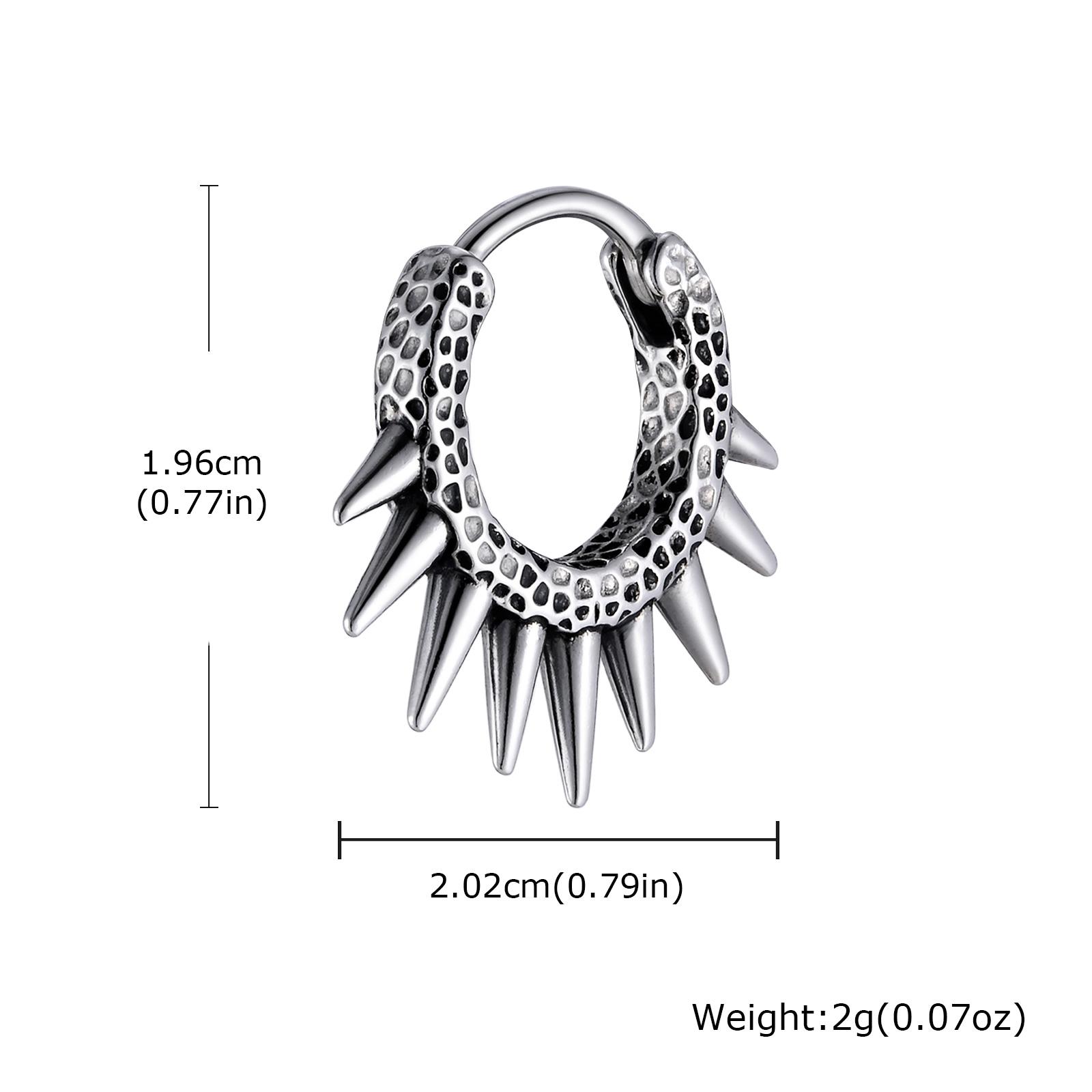 

Gothic Punk Rivet Earrings for Men, Hypoallergenic Stainless Steel Hoop Earrings, Hip Hop Rock Jewelry Party Accessories