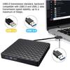 USB3.0 Portable External DVD RW CD Writer Slim Optical Drive Burner Reader Player Tray Type For PC Laptop