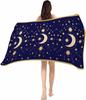 Beach Towel Stars Moon Bath Pool Towels Black Bohemian Gorgeous Starry Night Soft Absorbent Beach Towel Lightweight Large Quick