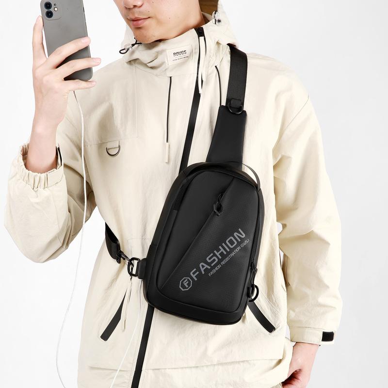 Multifunctional Men's Chest Bag Large Capacity Sports Crossbody Bag Shoulder Bag