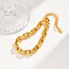 Minimalist Stainless Steel Chunky Chain Bracelet, Gold Color Stackable Thick Chain Bracelet, Waterproof Party Jewelry for Women