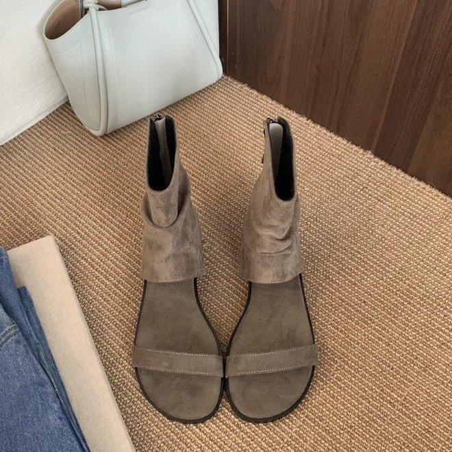 

Thick heel cool boots women s summer little fairy 2025 new Roman style retro with skirt slim western cowboy cool boots 39 хаки