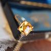 Three-Dimensional Design  Inlaid Citrine Square Adjustable Ring Shines Luxury Women'S Jewelry Party Accessories