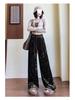 Southeast Asia Plus Size Velvet Wide-leg Pants – Casual, Stylish & Age-reducing with Drawstring