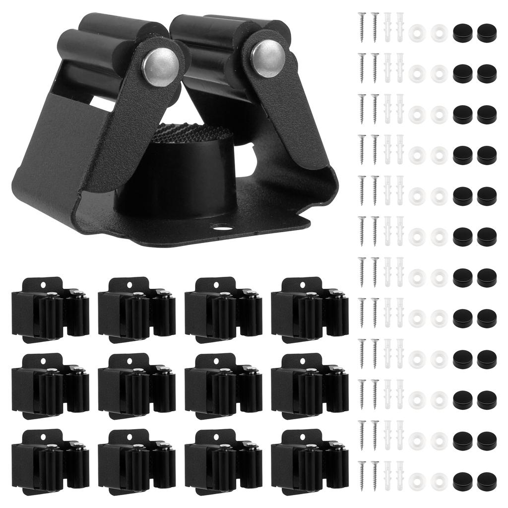 Wall Mount Stainless Steel Mop Hanger with Installation Screws Space Saving Broom and Mop Holder Reusable Garden Broom Holder