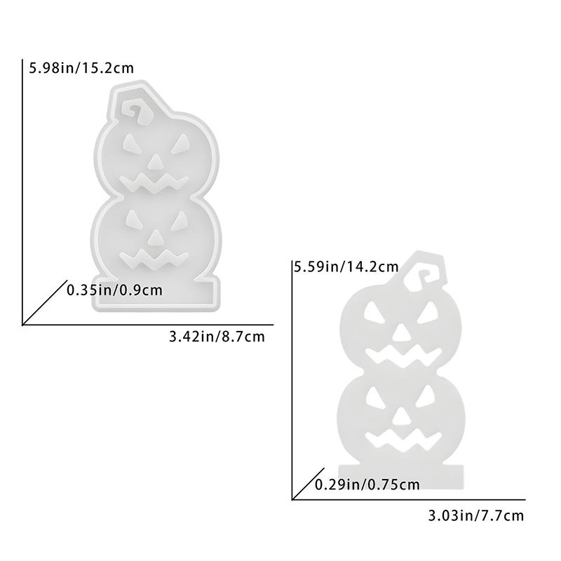 Halloween Candlestick Silicone Mold Pumpkin Bat Scarecrow Ghost Spooky Shadow Caster Candle Holder Party Ornaments Plaster Mold