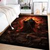 Gothic Demon Area Rug, Dark Fantasy Design, Non Slip Backing, Vibrant Flame Details, Perfect for Living Room Bedroom Decor