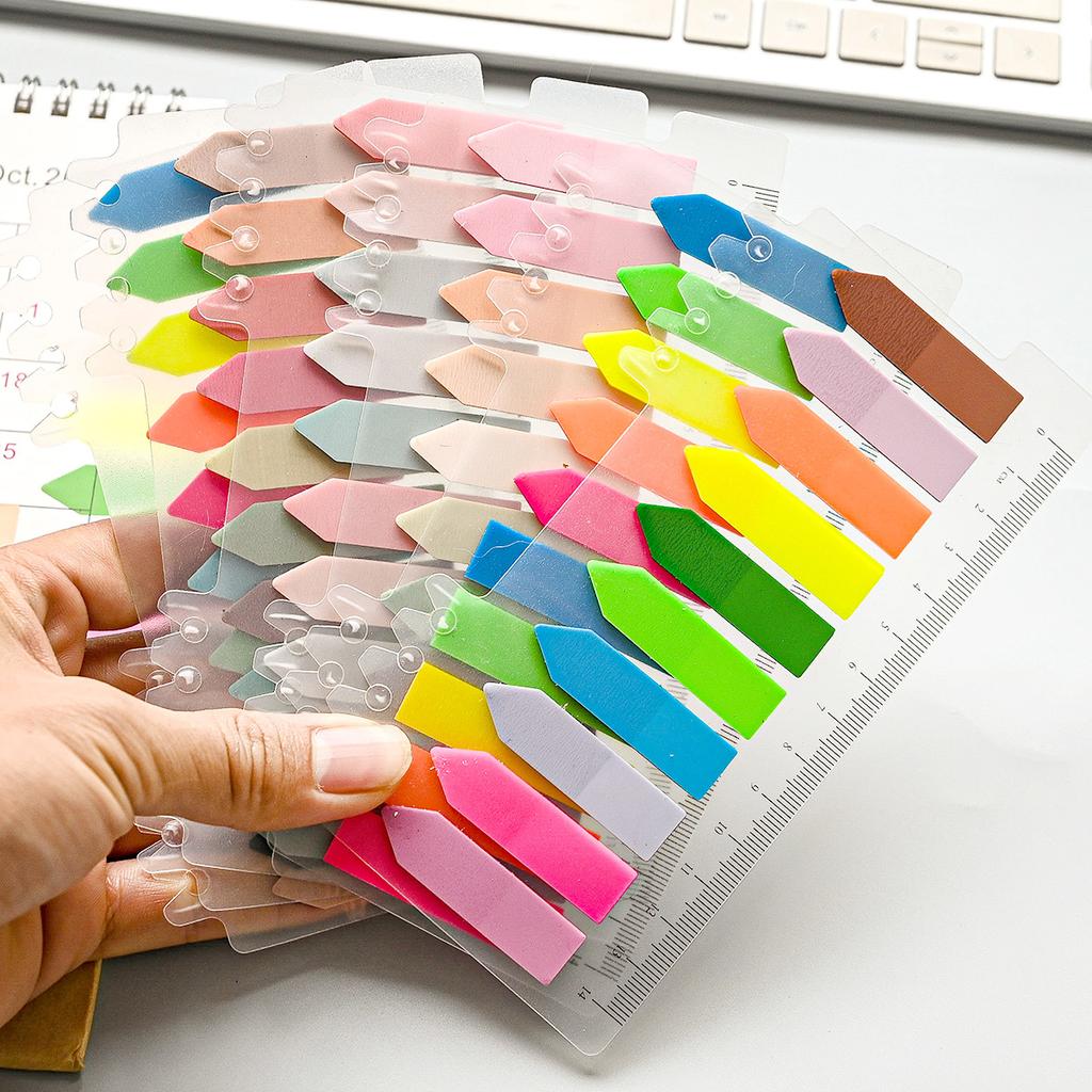 200 Sheets Color Stickers Notes Transparent Self-Adhesive Index Tabs Flags Sticky Note Stationery School Office Supplies