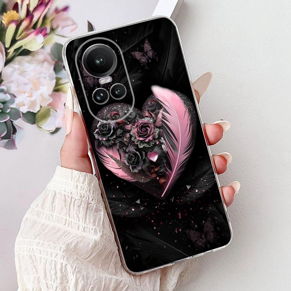 For OPPO Reno10 5G Case CPH2531 Luxury Cat Cartoon Cover Clear Silicone Soft TPU Phone Case For OPPO Reno 10 Reno10 Back Covers
