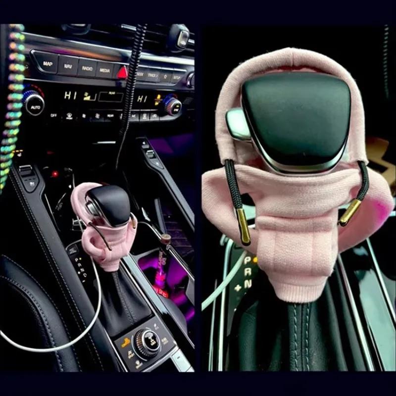 Car Shift Knob Cover Set Car Universal Gear Shift Knob Cover Styling Hoodie Auto Handle Car Gear Auto Interior Accessories