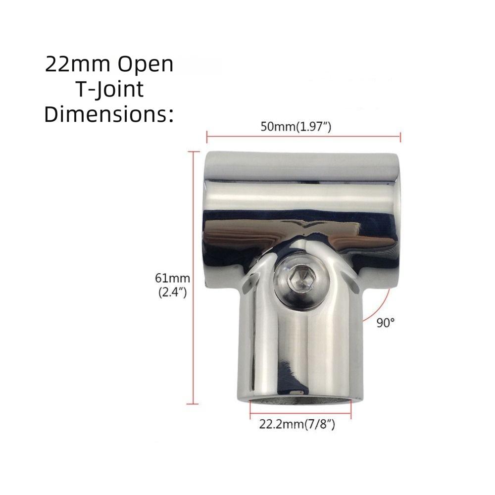 

316 Stainless Steel Marine Handrail Fitting 90 Degree Hand Rail Fitting Yacht Installations 22mm/0.87in