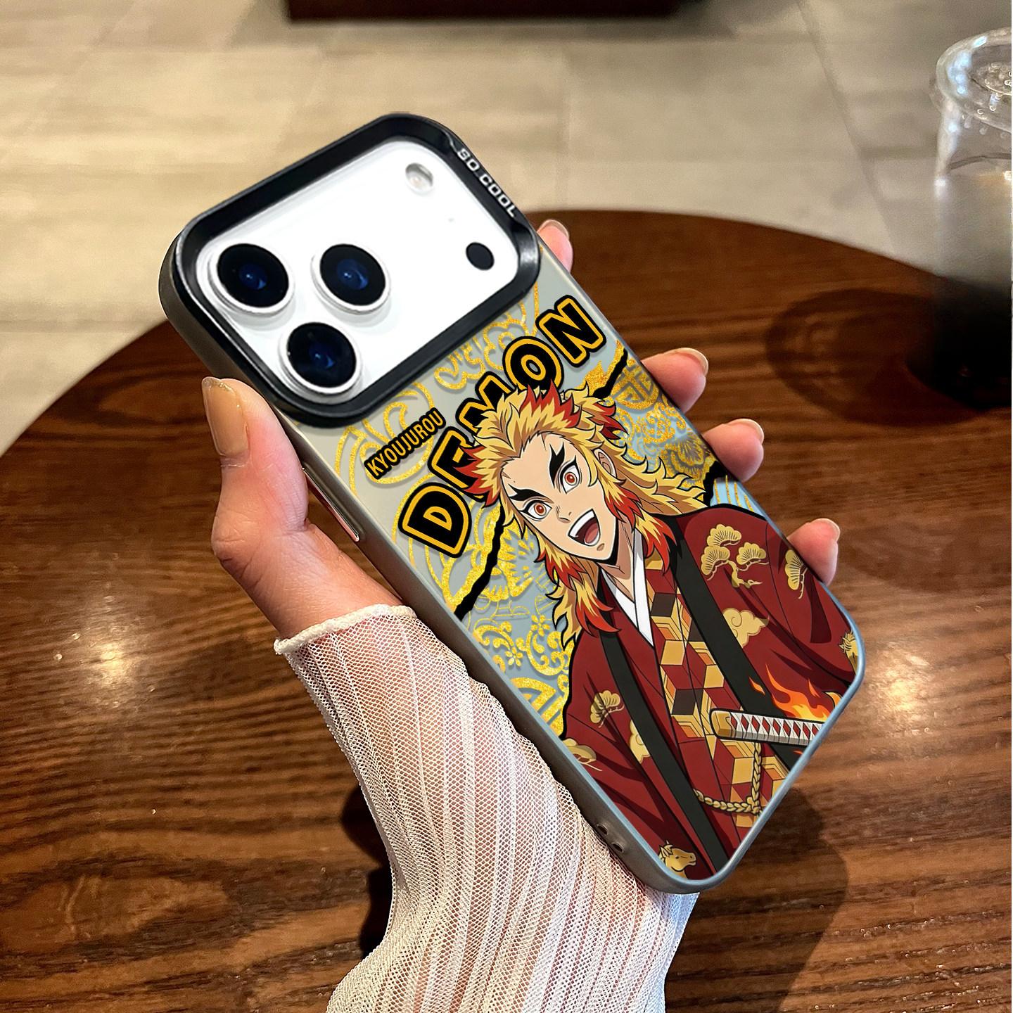 

Demon Slayer Rengoku Kyoujurou Flame Hashira Phone Case For iPhone 15/14/13/12 - Anime Cover GALAXYS24 чёрный