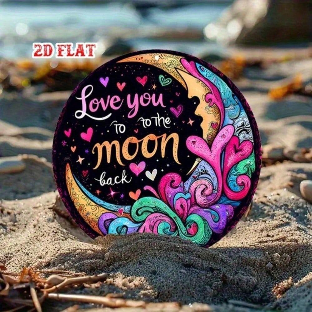 Round Moon Stars Aluminum Metal Wall Art Poster Decor