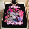 Chris Brown Pattern Flannel Blanket, High Quality Comfortable for All Seasons, Home Decor, Warmth and Comfort, Perfect for Gifts.