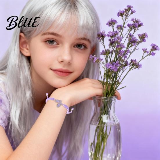 Braided Butterfly Bracelet Handcrafted String Rope Adjustable Cheerleader Wristlet Gift