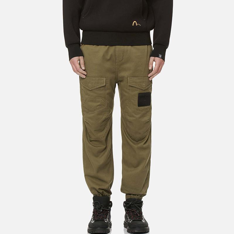 Evisu SS21 Seagull Embroidered Casual Jogger Jeans Men bottoms Military-Green 2ESGNM1JO153WVOLVX
