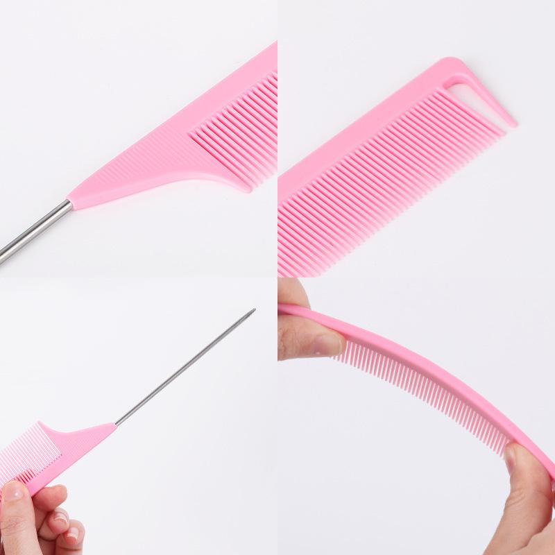 Pro Pointed Tail Salon Hairdressing Hair Styling Anti-Static Comb Hair Brush Steel Needle Pin Rat Tail Combs Barber Accessories