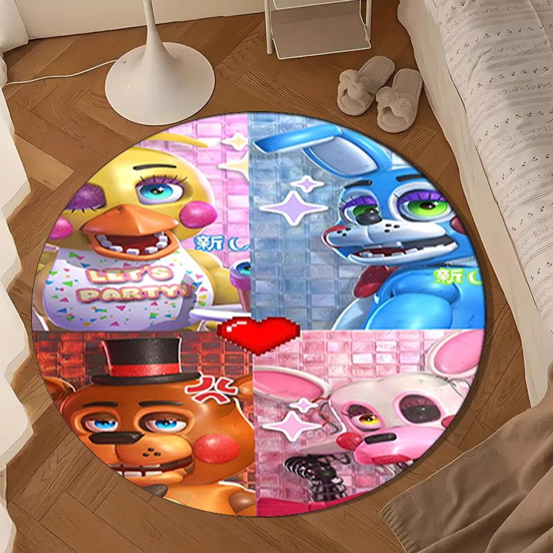 Five Nights Party Round Rug for Livingroom,Bedroom, Palyroom, Chair Rug, Area rug, Circle Carpet, Large Size Decor Fan Christmas gift