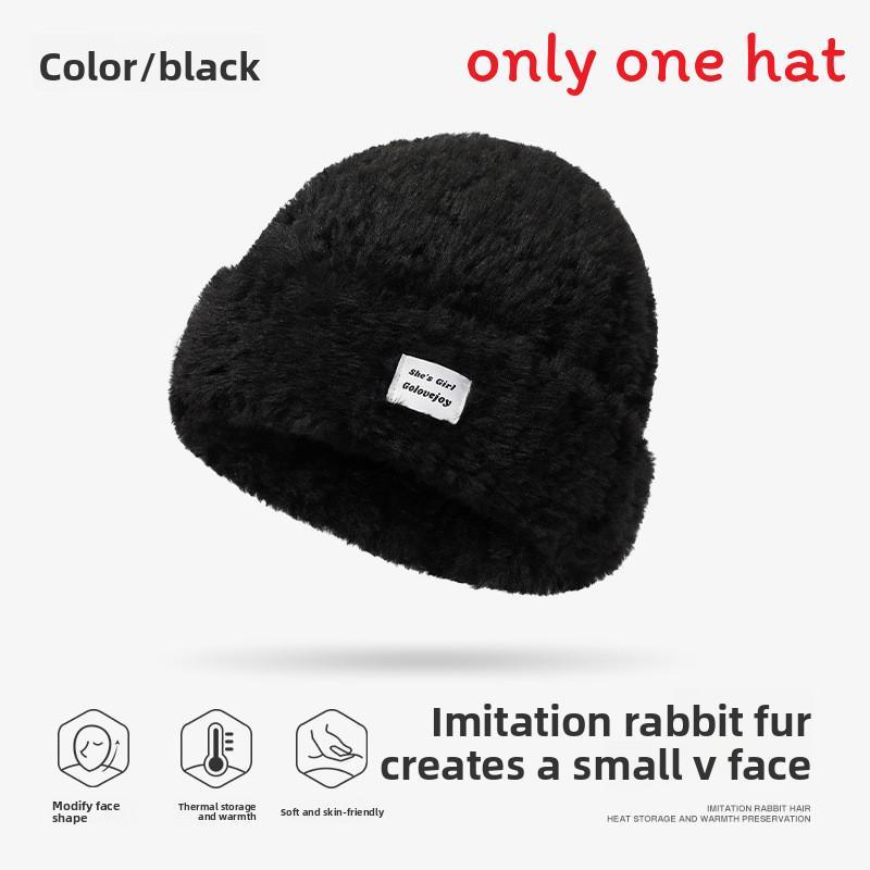 

Womens Winter Plush Hat With Thick Insulation And Windproof Design