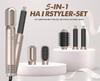 5 In 1 Hair Dryer Brush Electric Hot Air Straightener Multi Hair Styling Blowing Comb Rotating Curling Iron Set Professional