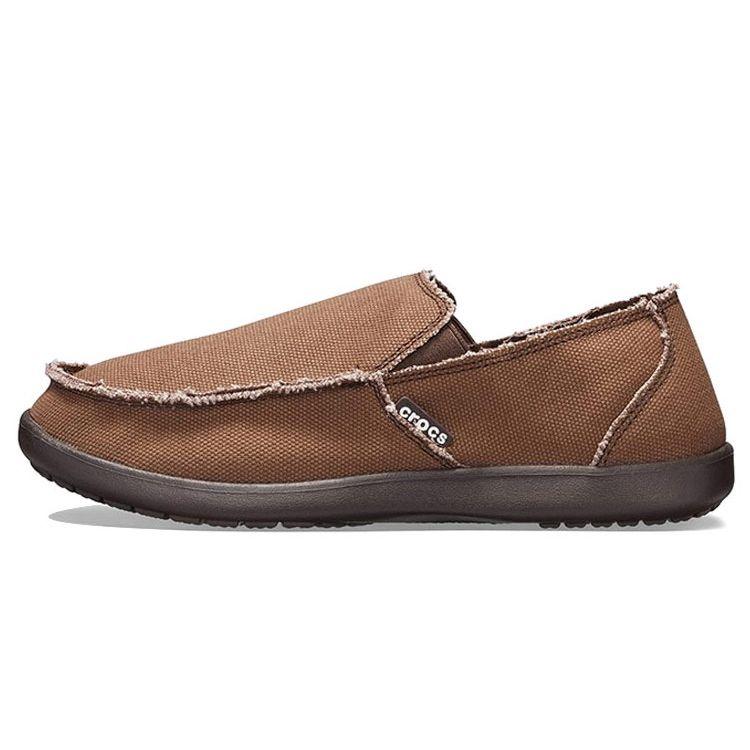Crocs Santa Cruz Canvas Comfortable Sports Slip-Resistant Durable Low-Top Casual Shoes Men sneaker Brown 10128-22Z