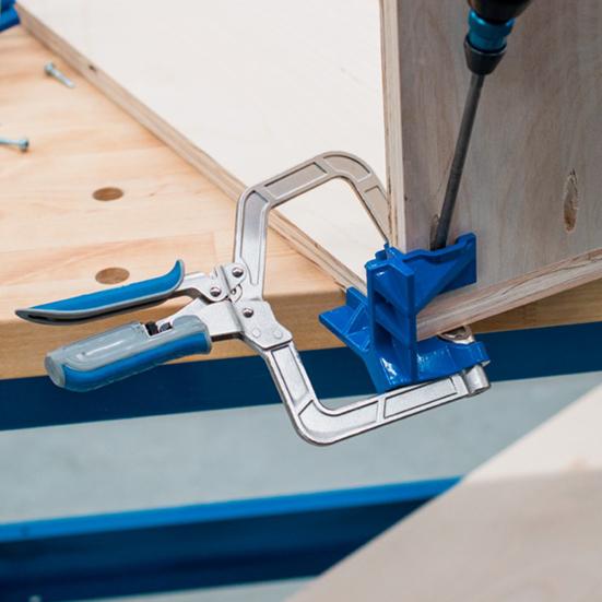 90-Degree Corner Clamp Ergonomic Handle Adjustable Thickness Multipurpose Handheld Right Angle Clamp Woodworking Tool