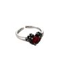 Trendy Vintage Wing Heart Copper Ring With Red Zircon For Women Fashionable Summer Accessory