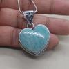 Heart Shape Amazonite Gemstone 925 Sterling Silver Pendant Jewelry, Love Gift Wedding Pendant Jewelry