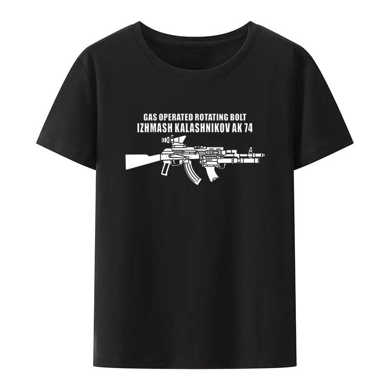 Summer men's retro Kalashnikov Ak 47 Russian Gun Riffle Army T-shirt Creative Casual T-shirt